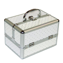 Portable Professional Silver Cosmetics Box